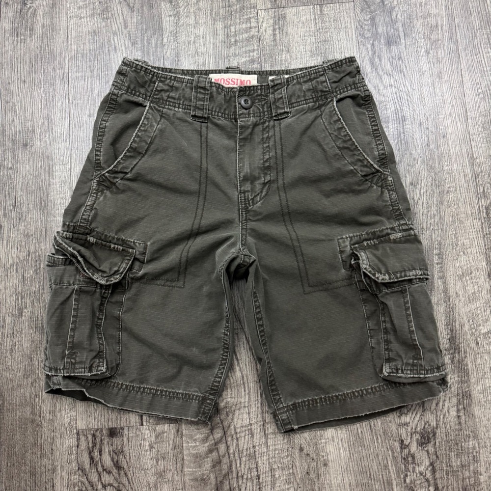 Y2K Mossimo Supply Co Cargo Shorts Olive Green Utility Skater Retro Grunge 28